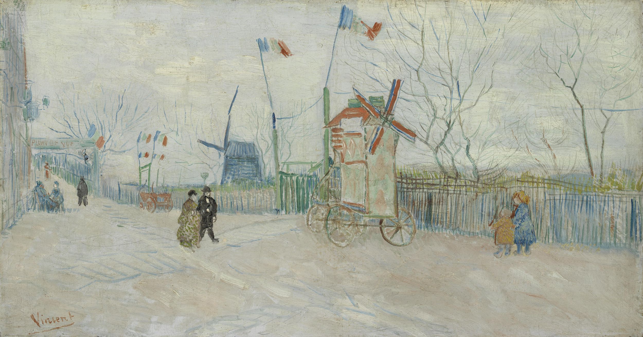 Картина Ван Гога Уличная сцена в Монмартр: Мулен Пуавр 1887